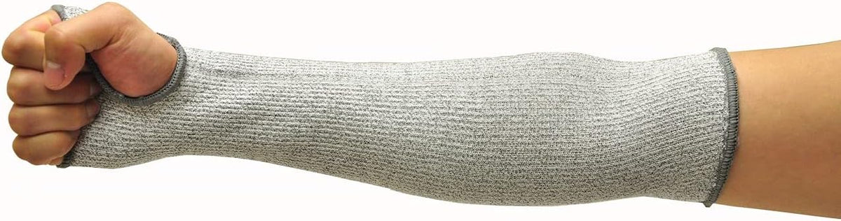 G & F 58122XL CUTShield 14-Inch Long Sleeve with Thumb Hole, Cut Resistant Level 5, Slash Resistant Sleeve(Larger Arm Width compared to size Large), Grey, X-Large, 1 Piece