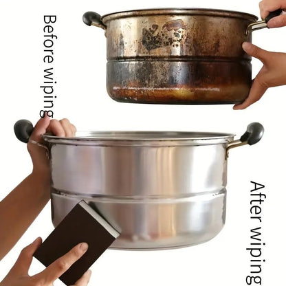 3Pcs Carborundum Sponge, Emery Sponge Brush Clean Eraser Scrub, Sponges for Removing Rust Cleaning Pots and Pans, Household Cleaning Tool, Brown