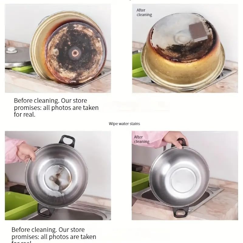 3Pcs Carborundum Sponge, Emery Sponge Brush Clean Eraser Scrub, Sponges for Removing Rust Cleaning Pots and Pans, Household Cleaning Tool, Brown