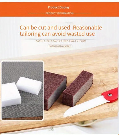 3Pcs Carborundum Sponge, Emery Sponge Brush Clean Eraser Scrub, Sponges for Removing Rust Cleaning Pots and Pans, Household Cleaning Tool, Brown