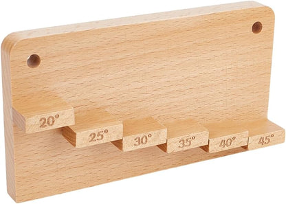 Beechwood Honing Gauge Block, Sharpening Angle Fixture Rectangle Edge Sharpener for Woodworking Chisels and Planes (20/25/30/35/40/45°)
