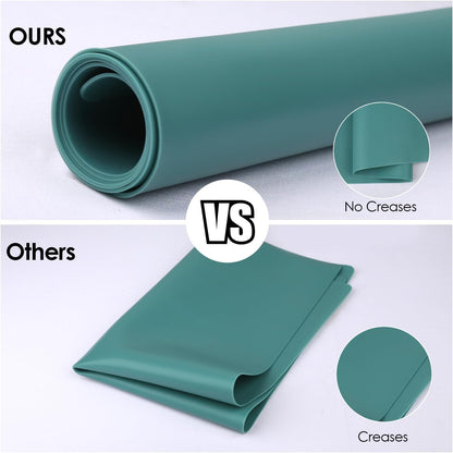 Extra Large Dark Green Countertop Mat - Silicone Table Kitchen Desk Mat - Non-Slip & Heat Resistant - Dinner Placemat Pastry Dough Rolling Mat