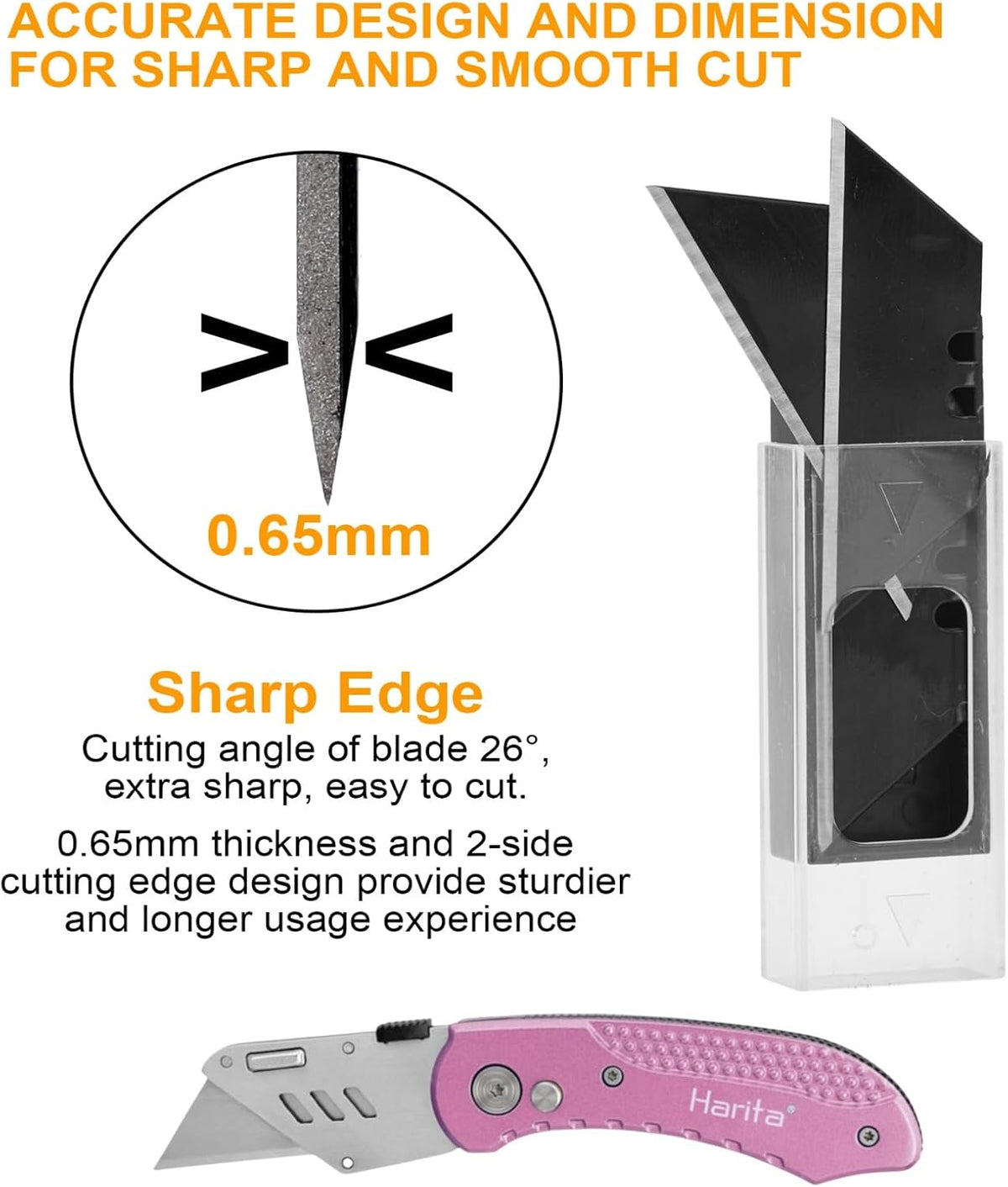 60 Pack Utility Knife Blade VARIETY PACK - Multi-Type SK5 Heavy Duty Blades with Plastic Case - Universal Fit for Standard Box Cutters