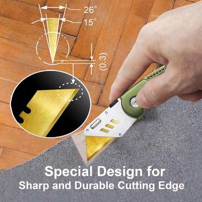 60 Pack Utility Knife Blade VARIETY PACK - Multi-Type SK5 Heavy Duty Blades with Plastic Case - Universal Fit for Standard Box Cutters