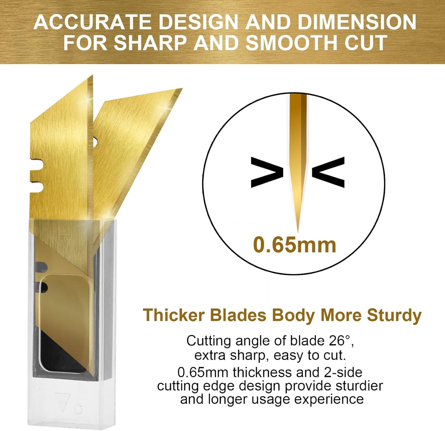 60 Pack Utility Knife Blade VARIETY PACK - Multi-Type SK5 Heavy Duty Blades with Plastic Case - Universal Fit for Standard Box Cutters