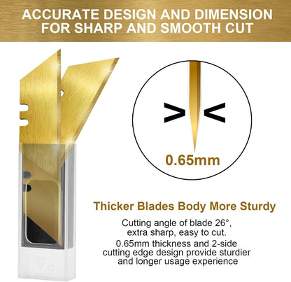 60 Pack Utility Knife Blade VARIETY PACK - Multi-Type SK5 Heavy Duty Blades with Plastic Case - Universal Fit for Standard Box Cutters