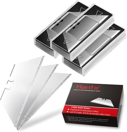 60 Pack Utility Knife Blade VARIETY PACK - Multi-Type SK5 Heavy Duty Blades with Plastic Case - Universal Fit for Standard Box Cutters