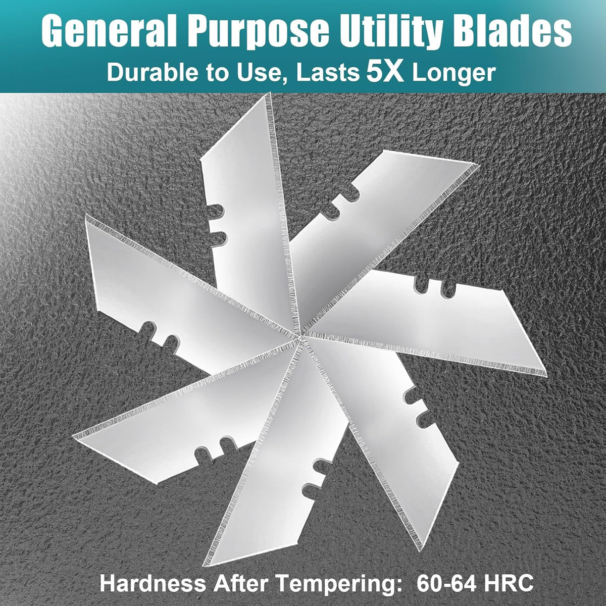 60 Pack Utility Knife Blade VARIETY PACK - Multi-Type SK5 Heavy Duty Blades with Plastic Case - Universal Fit for Standard Box Cutters