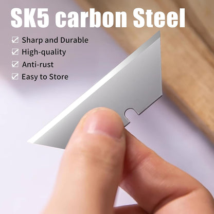 60 Pack Utility Knife Blade VARIETY PACK - Multi-Type SK5 Heavy Duty Blades with Plastic Case - Universal Fit for Standard Box Cutters