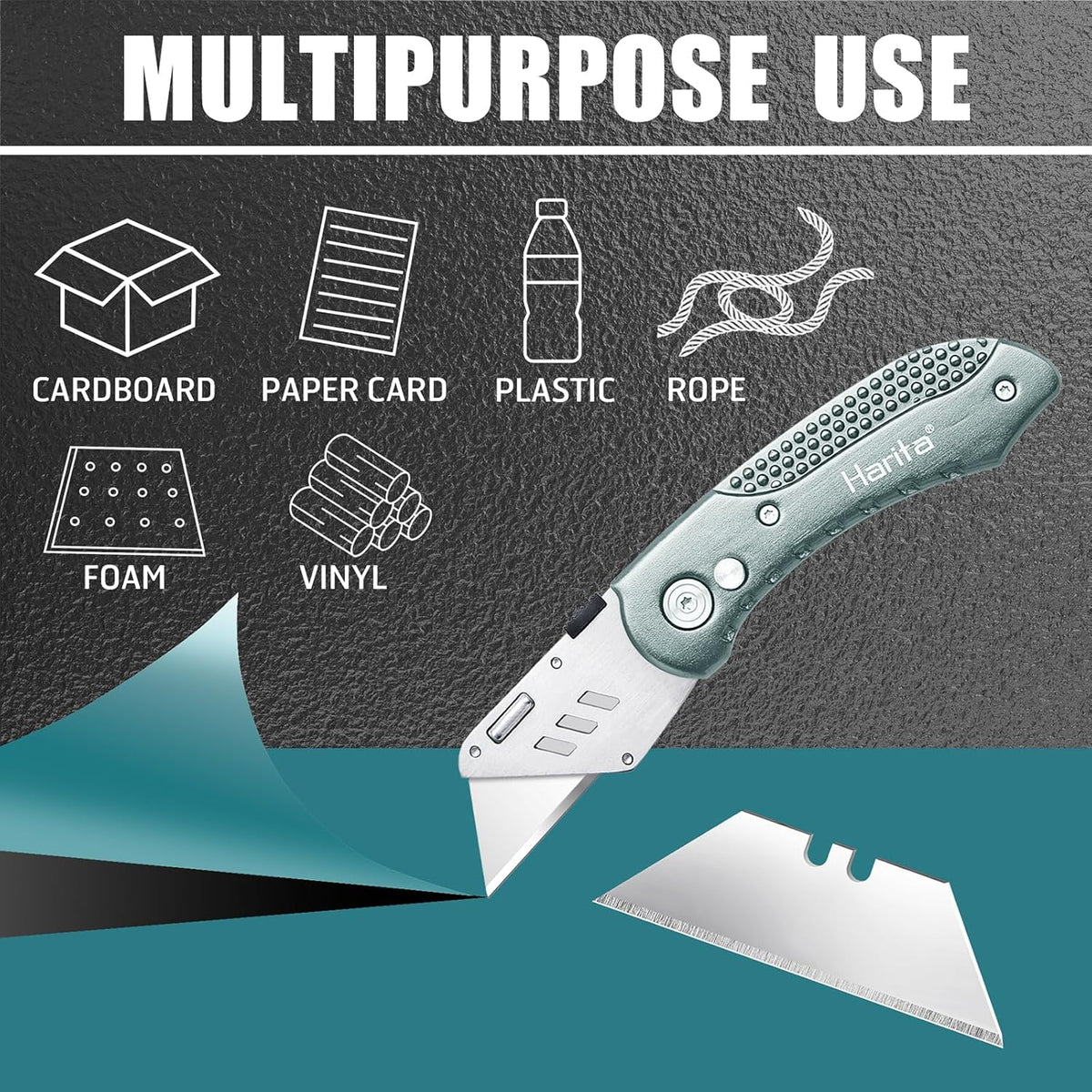 60 Pack Utility Knife Blade VARIETY PACK - Multi-Type SK5 Heavy Duty Blades with Plastic Case - Universal Fit for Standard Box Cutters
