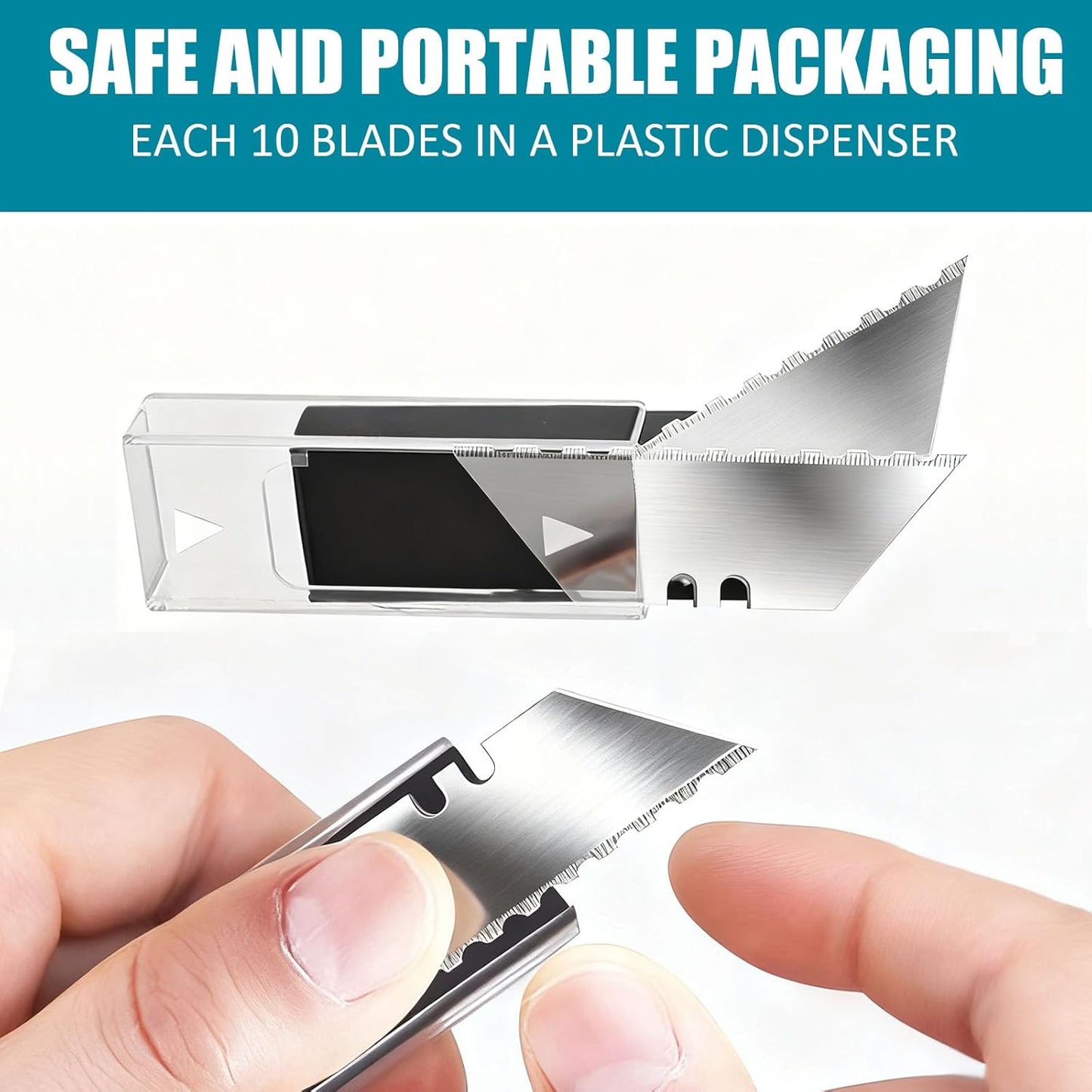 60 Pack Utility Knife Blade VARIETY PACK - Multi-Type SK5 Heavy Duty Blades with Plastic Case - Universal Fit for Standard Box Cutters