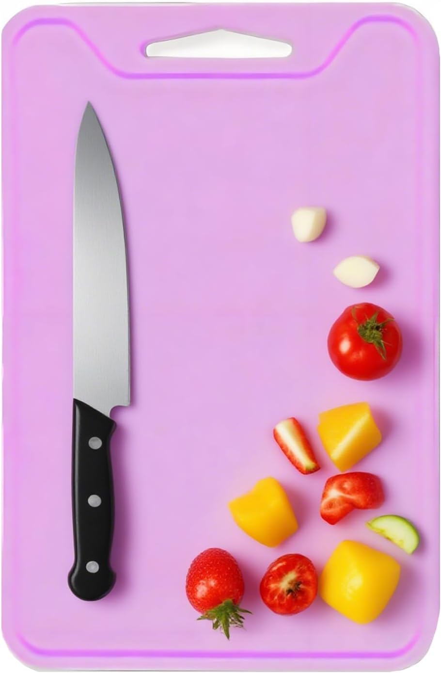 11.8x8.7 Inch Silicone Cutting Board with Juice Groove | Flexible Non-Slip Chopping Mat for Kitchen | Food-Grade & BPA-Free| Dishwasher Safe & Odorless | for Fruits, Meat, Veggies