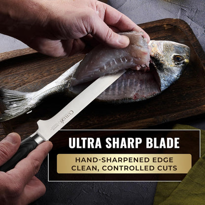 Japanese Boning Knife, 6" for Meat Cutting – Fillet Knife for Fish | Razor Sharp High Carbon Stainless Steel, Full Tang Pakkawood Handle – Shinobi Series