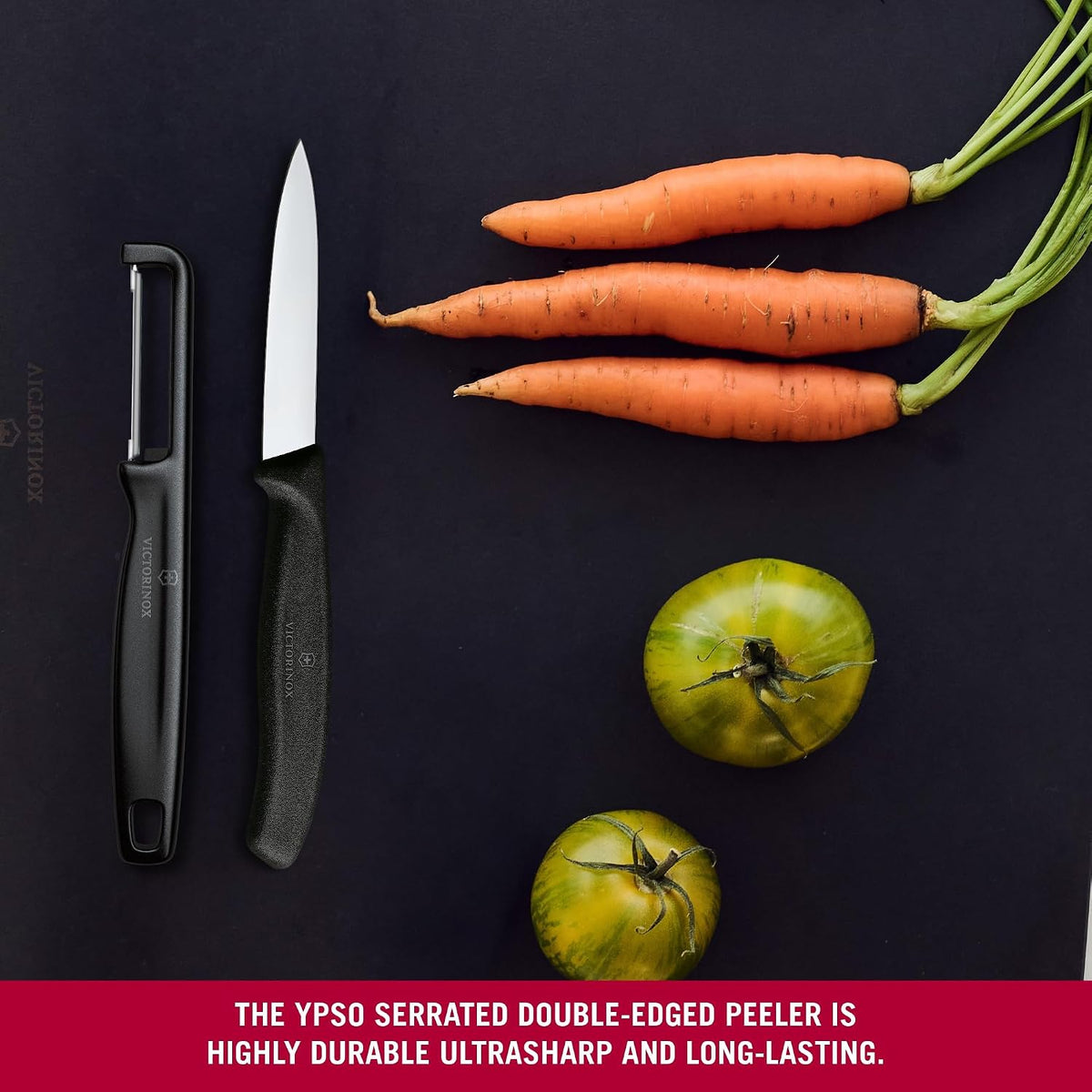 Swiss Classic 2 PC Paring Knife and I-Peeler Set, Black
