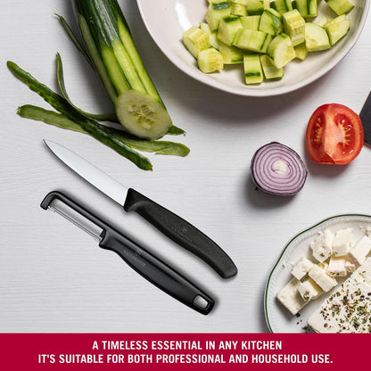 Swiss Classic 2 PC Paring Knife and I-Peeler Set, Black