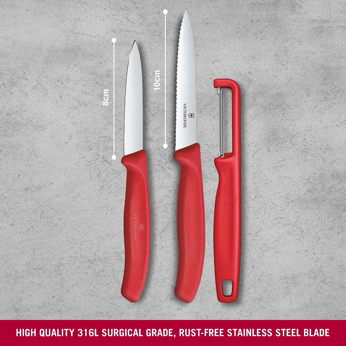 Swiss Classic 2 PC Paring Knife and I-Peeler Set, Black