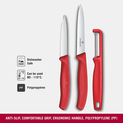 Swiss Classic 2 PC Paring Knife and I-Peeler Set, Black