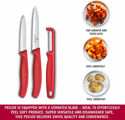 Swiss Classic 2 PC Paring Knife and I-Peeler Set, Black
