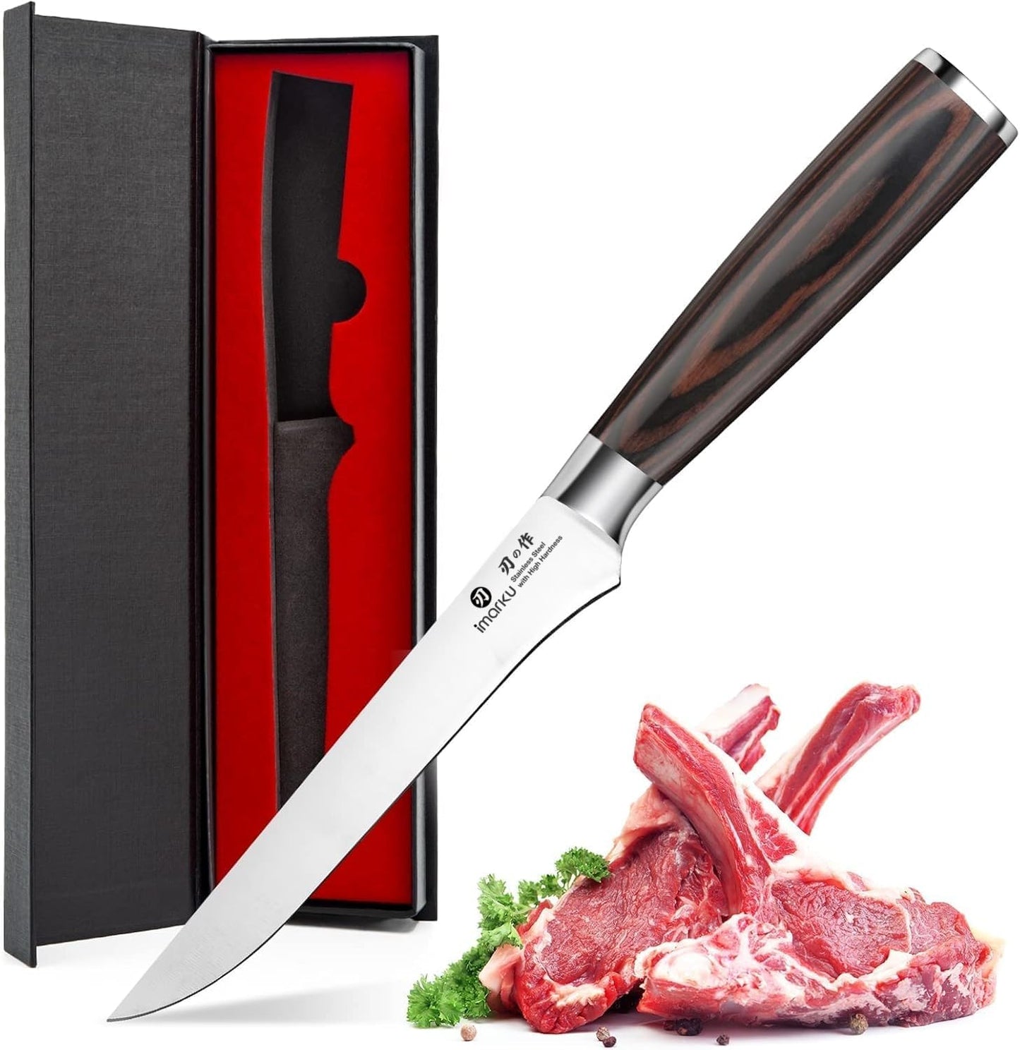 Brisket Knife 12 Inch, Japanese High Carbon Stainless Steel | Ultra Sharp Carving Slicing Knife for BBQ Brisket Turkey Ham Ribs Smoked Meat and Beef, Ergonomic Pakkawood Handle, Gift Box