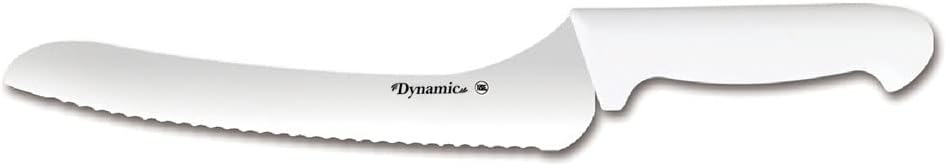 Dynamic Pro-Grip, Santoprene, Softgrip, 9" Bread, Offset Knife, White, large