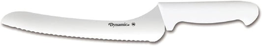 Dynamic Pro-Grip, Santoprene, Softgrip, 9" Bread, Offset Knife, White, large