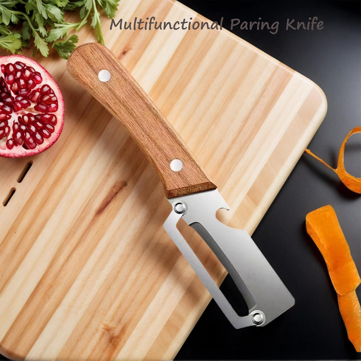 Vegetable Peeler for Kitchen, Stainless Steel Blade with Wooden Handle