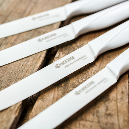 4-piece Ceramic Steak Knife Set, 4.5" White