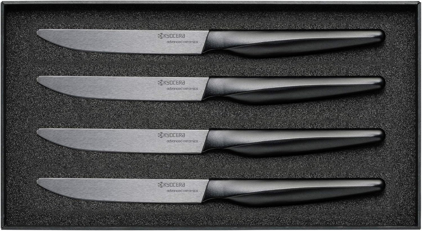 4-piece Ceramic Steak Knife Set, 4.5" White