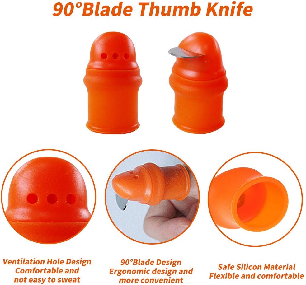 12 Pcs Gardening Silicone Thumb Knife Harvesting Tool, Separator Finger Plant Fruit Picking Knife Garden Tool (S)
