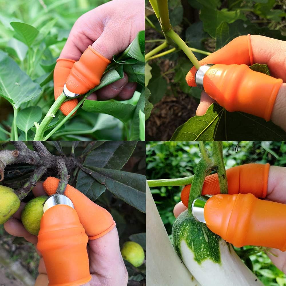 12 Pcs Gardening Silicone Thumb Knife Harvesting Tool, Separator Finger Plant Fruit Picking Knife Garden Tool (S)