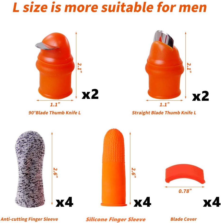12 Pcs Gardening Silicone Thumb Knife Harvesting Tool, Separator Finger Plant Fruit Picking Knife Garden Tool (S)