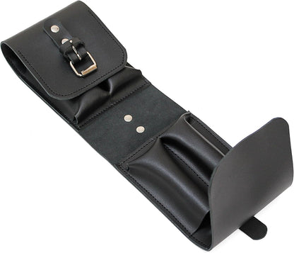 Leather Folding Knife Display Case Organizer for 4 Pocket Knives Case, Folding Knives Storage Holder, Knives Collection Pouch Bag VB4BL