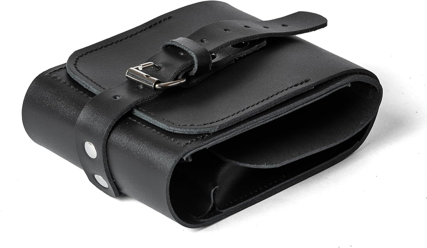 Leather Folding Knife Display Case Organizer for 4 Pocket Knives Case, Folding Knives Storage Holder, Knives Collection Pouch Bag VB4BL