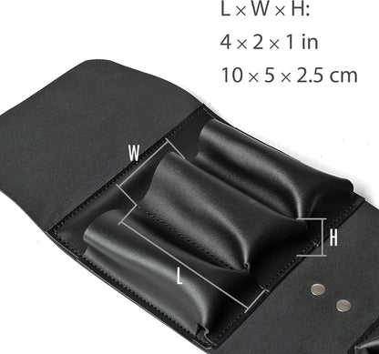 Leather Folding Knife Display Case Organizer for 4 Pocket Knives Case, Folding Knives Storage Holder, Knives Collection Pouch Bag VB4BL