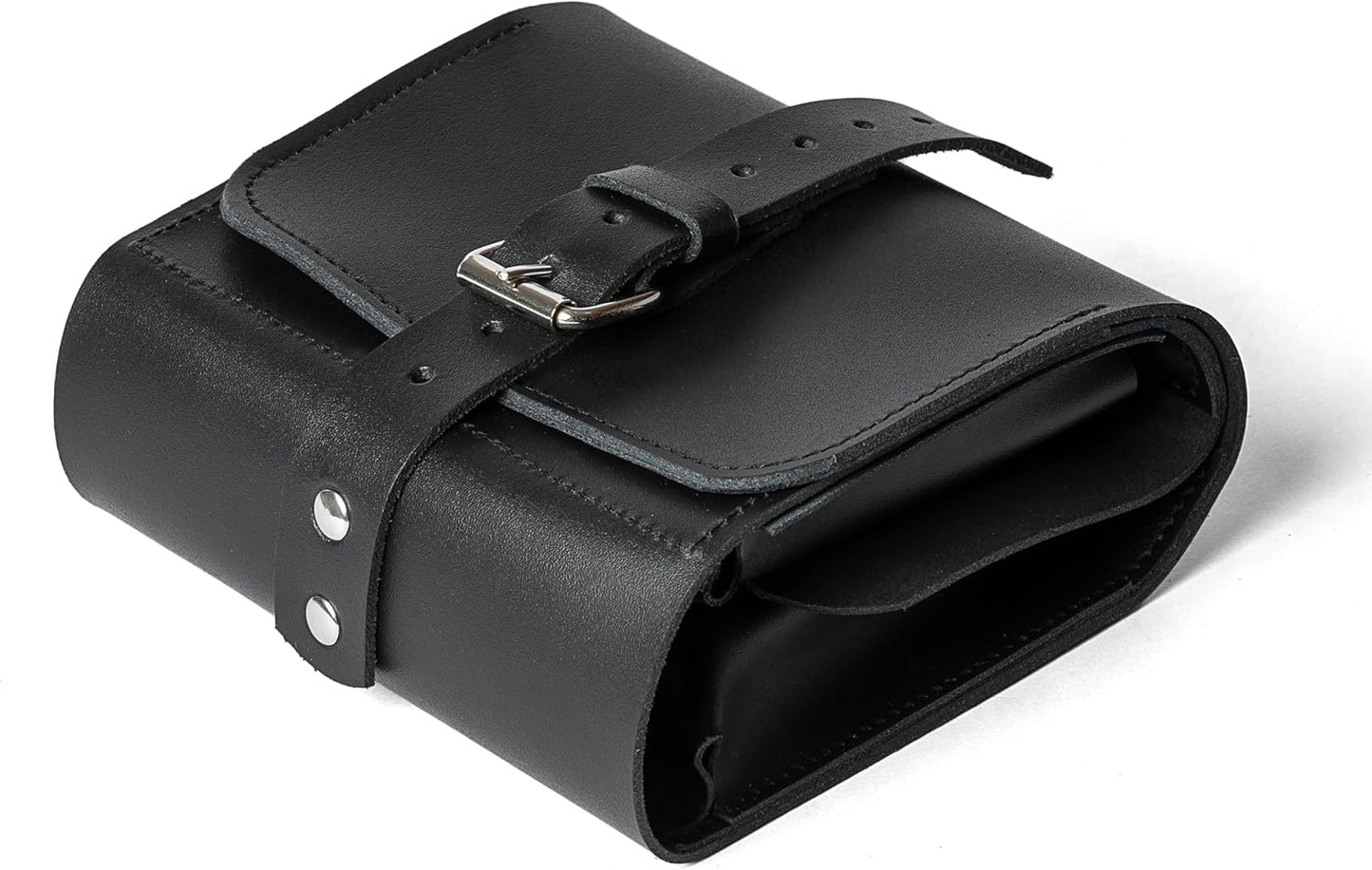 Leather Folding Knife Display Case Organizer for 4 Pocket Knives Case, Folding Knives Storage Holder, Knives Collection Pouch Bag VB4BL