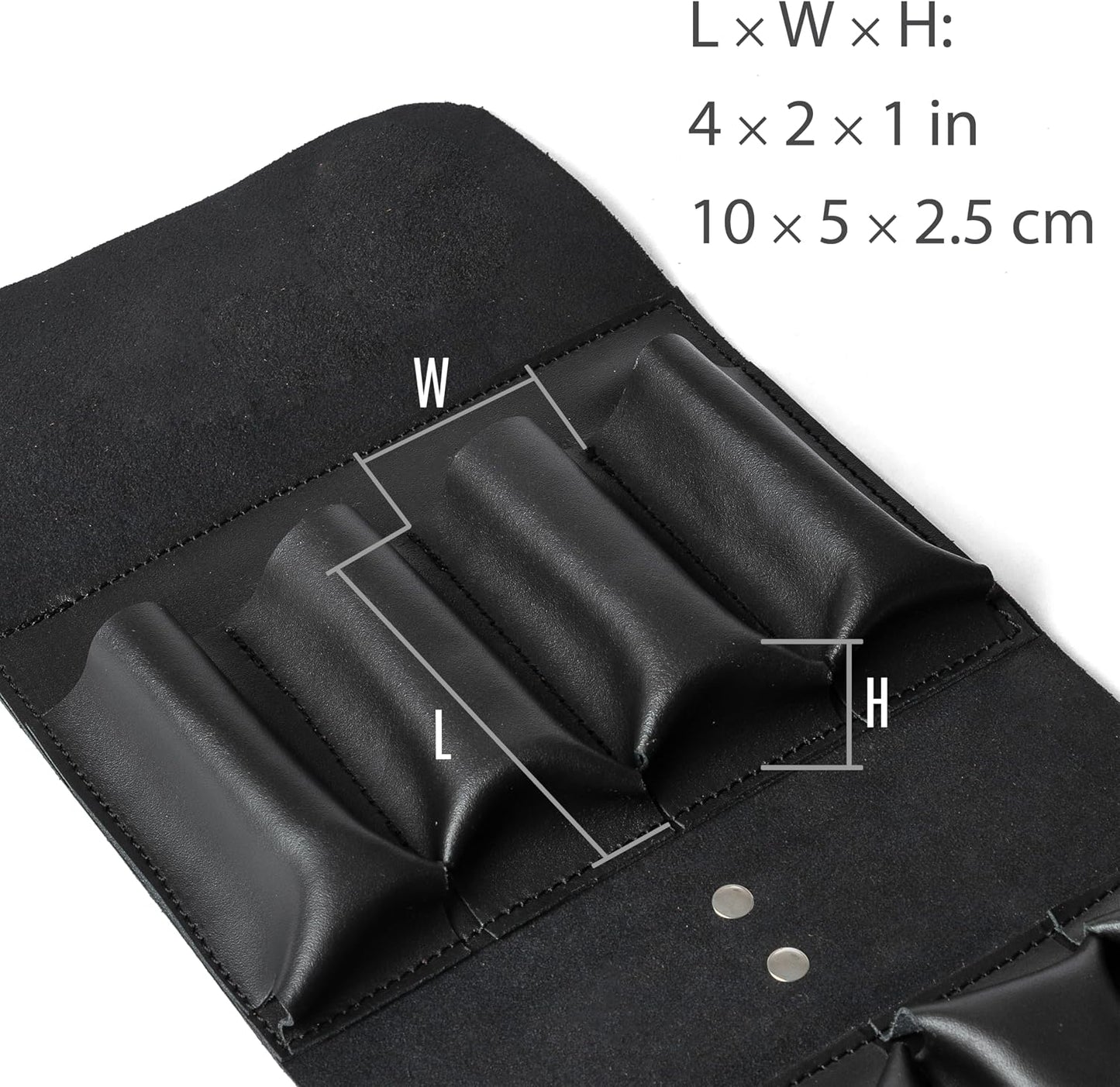 Leather Folding Knife Display Case Organizer for 4 Pocket Knives Case, Folding Knives Storage Holder, Knives Collection Pouch Bag VB4BL