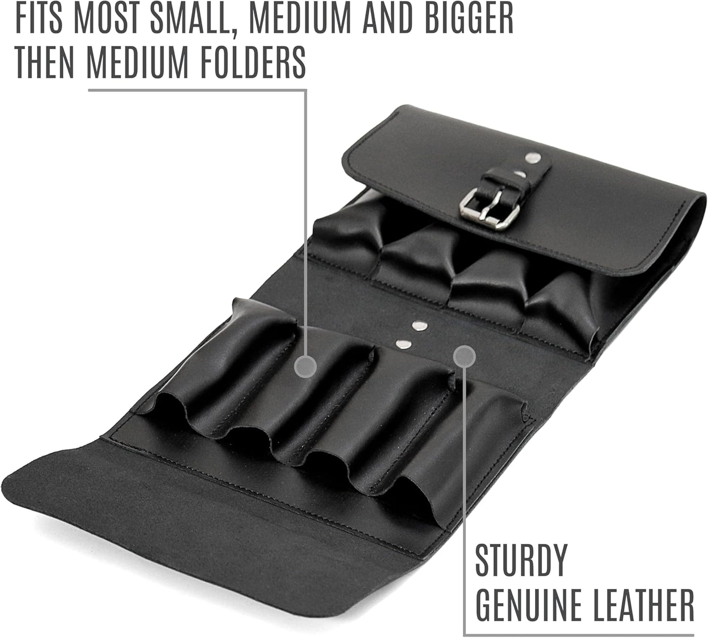 Leather Folding Knife Display Case Organizer for 4 Pocket Knives Case, Folding Knives Storage Holder, Knives Collection Pouch Bag VB4BL