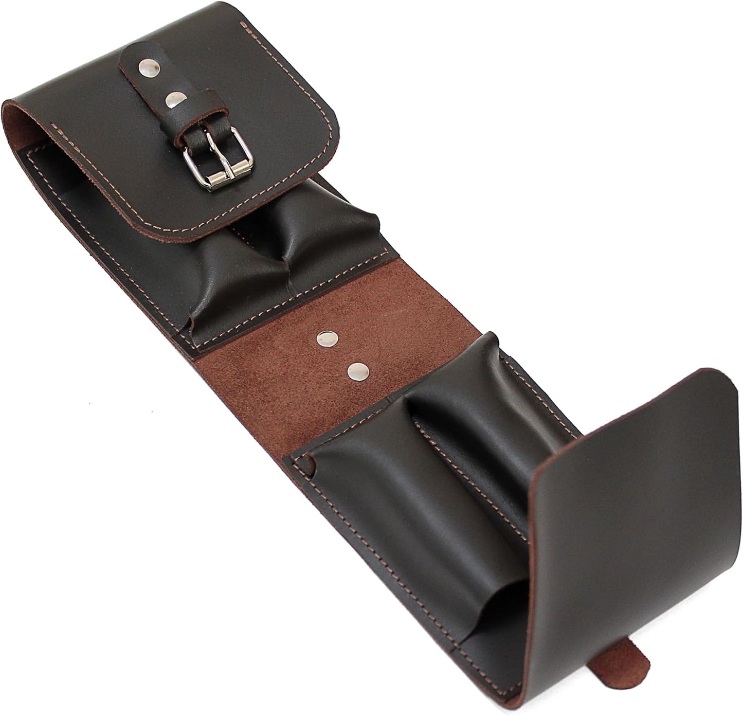 Leather Folding Knife Display Case Organizer for 4 Pocket Knives Case, Folding Knives Storage Holder, Knives Collection Pouch Bag VB4BL