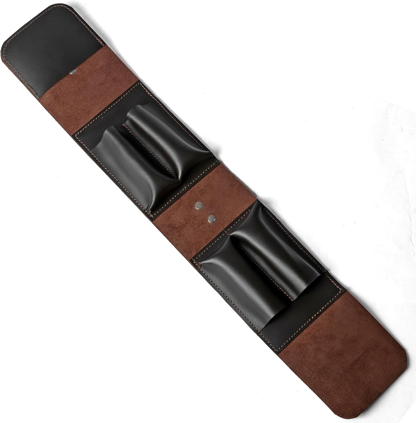 Leather Folding Knife Display Case Organizer for 4 Pocket Knives Case, Folding Knives Storage Holder, Knives Collection Pouch Bag VB4BL