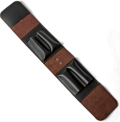 Leather Folding Knife Display Case Organizer for 4 Pocket Knives Case, Folding Knives Storage Holder, Knives Collection Pouch Bag VB4BL