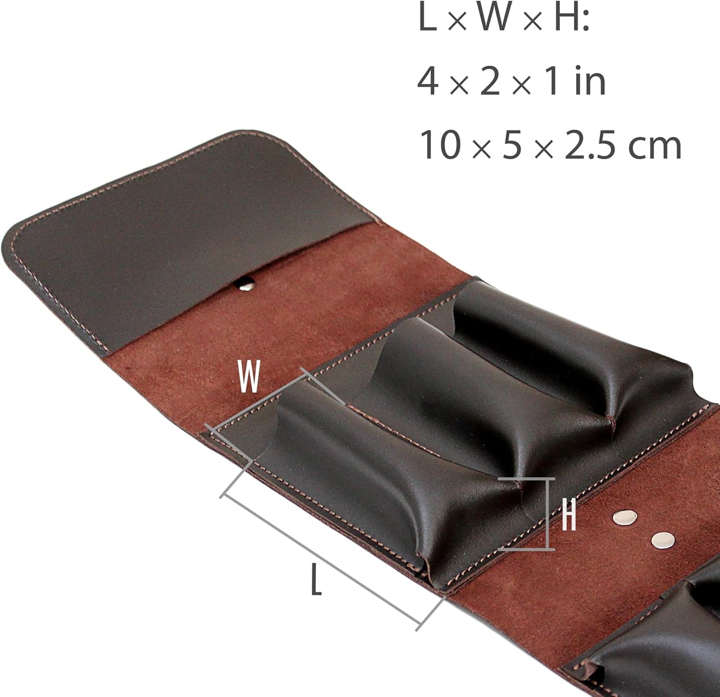 Leather Folding Knife Display Case Organizer for 4 Pocket Knives Case, Folding Knives Storage Holder, Knives Collection Pouch Bag VB4BL