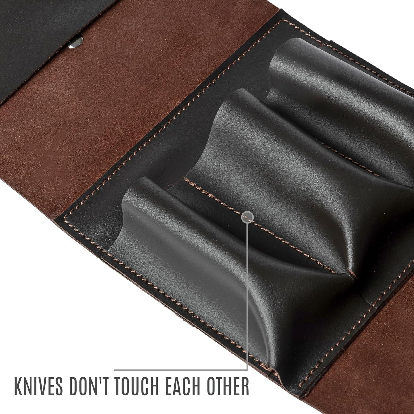 Leather Folding Knife Display Case Organizer for 4 Pocket Knives Case, Folding Knives Storage Holder, Knives Collection Pouch Bag VB4BL
