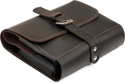 Leather Folding Knife Display Case Organizer for 4 Pocket Knives Case, Folding Knives Storage Holder, Knives Collection Pouch Bag VB4BL