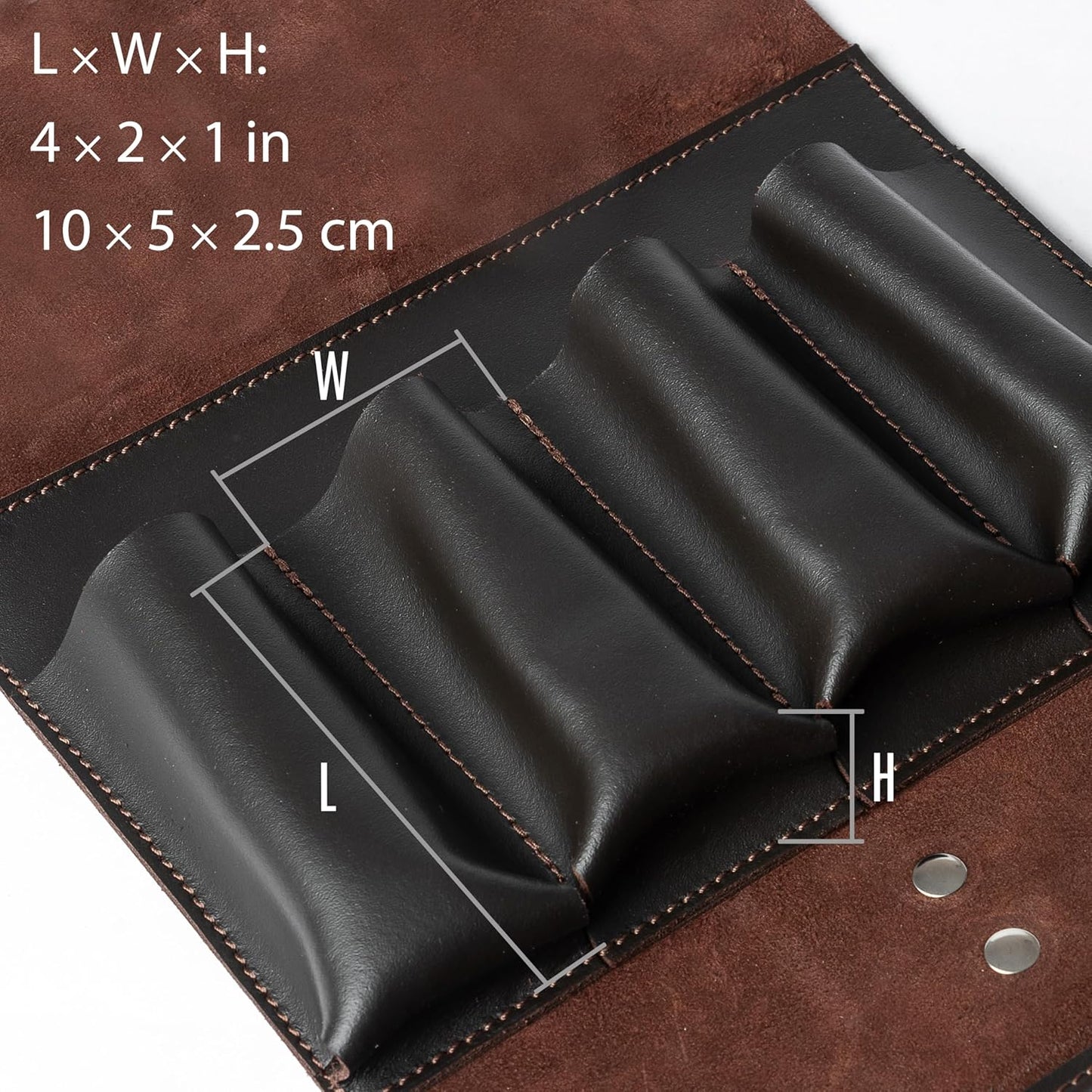 Leather Folding Knife Display Case Organizer for 4 Pocket Knives Case, Folding Knives Storage Holder, Knives Collection Pouch Bag VB4BL