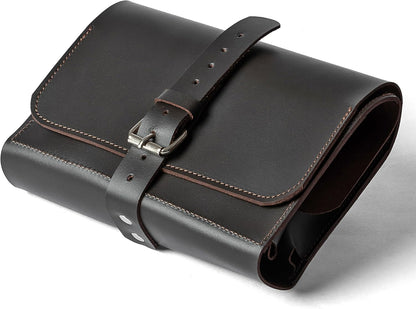 Leather Folding Knife Display Case Organizer for 4 Pocket Knives Case, Folding Knives Storage Holder, Knives Collection Pouch Bag VB4BL