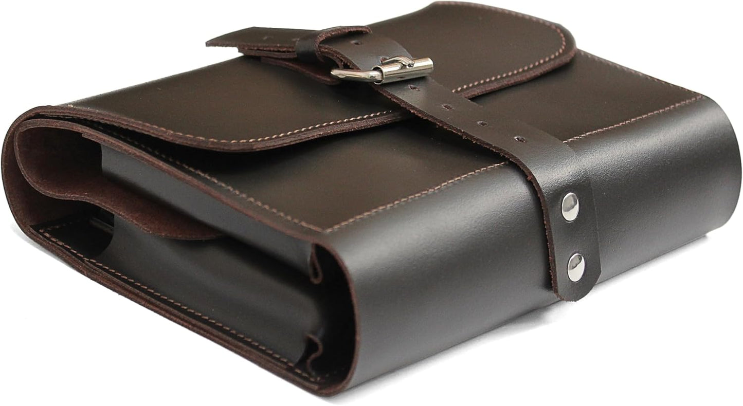 Leather Folding Knife Display Case Organizer for 4 Pocket Knives Case, Folding Knives Storage Holder, Knives Collection Pouch Bag VB4BL