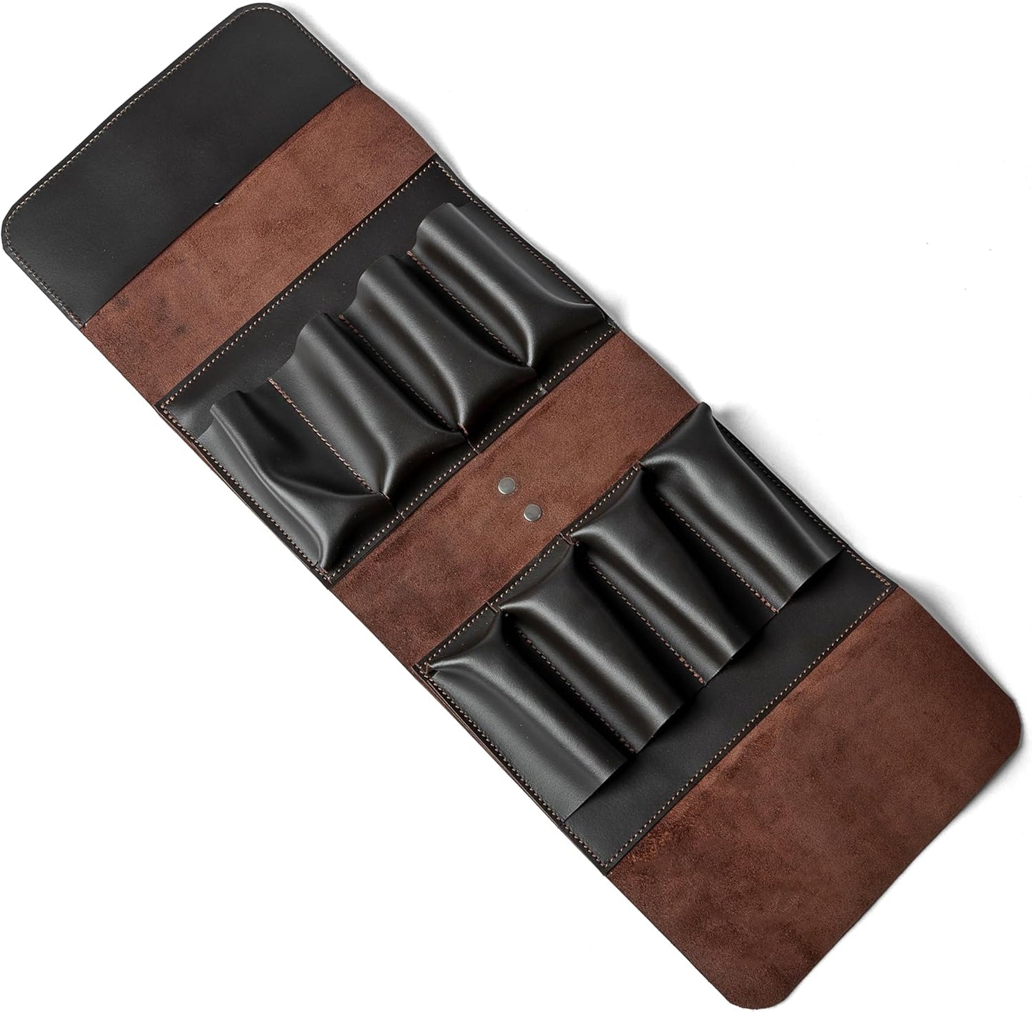 Leather Folding Knife Display Case Organizer for 4 Pocket Knives Case, Folding Knives Storage Holder, Knives Collection Pouch Bag VB4BL