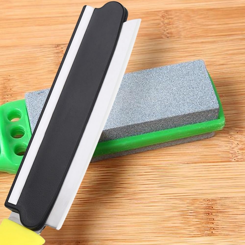 ‌Knife Sharpening Angle Guide 100mm - Precision Plastic Tool for Whetstone with Ceramic Layer, Kitchen Knife Sharpener Tools Accessory, 100x18mm