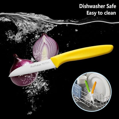 Vegetable and fruit knife set of six,Ultra Sharp Stainless Steel Paring Knife with Ergonomic PP plastic handle, sharp, super sharp kitchen knife set.