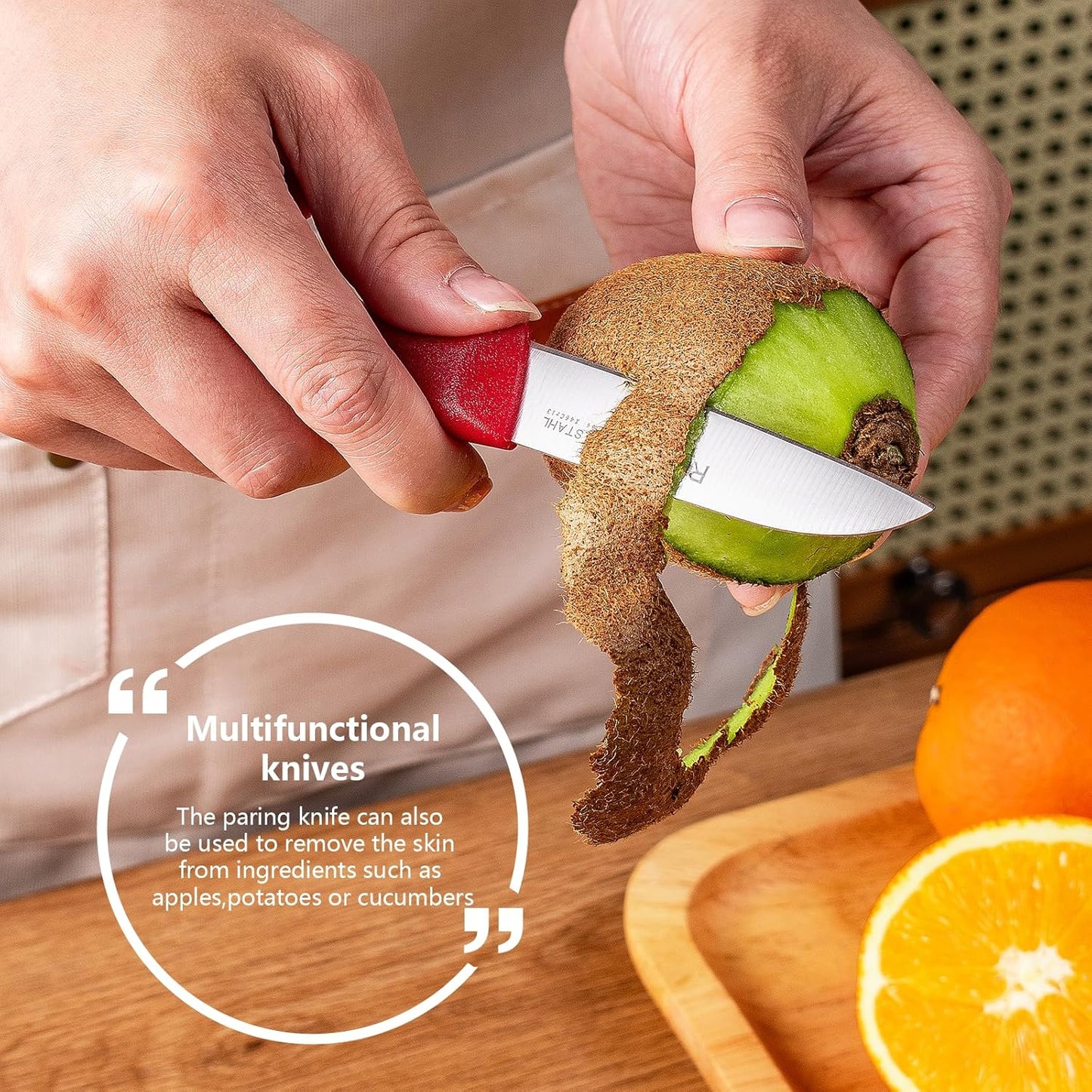 Vegetable and fruit knife set of six,Ultra Sharp Stainless Steel Paring Knife with Ergonomic PP plastic handle, sharp, super sharp kitchen knife set.